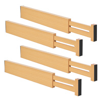 Levede Natural 4 Pack Bamboo Expandable Drawer Divider