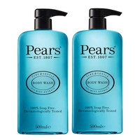 Pears Body Wash for Glowing Skin with Mint Extract 500mL x2