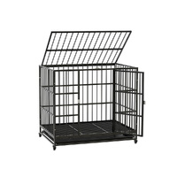 i.Pet Dog Cage Crate Large Puppy Cat Anti-Bite Pet Kennel Wheels w/Tray Metal