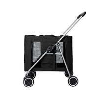 Pet Stroller Dog Cat Cage Carrier Black - Model-4AA02D