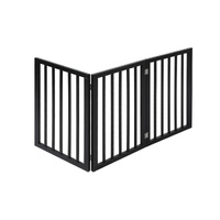 3 Panels Wooden Pet Gate Dog Fence Black 139CM - Model-223F31