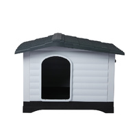 Dog Kennel Outdoor Indoor Plastic L Grey - Model-0B952F
