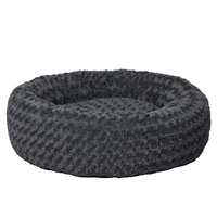 Calming Dog Bed Warm Soft Plush L Dark Grey Large - Model-38FCD5