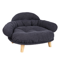 Pawz Elevated Pet Dog Cat Sofa Bed Couch L Size Grey