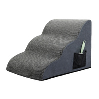 Pawz 3 Steps Pet Stairs Dog Ramp High Density Foam Grey