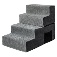 Pawz 4 Steps Pet Stairs Dog Ramp High Density Foam Grey