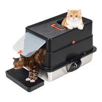 Pawz Stainless Steel Large Enclosed Cat Litter Box