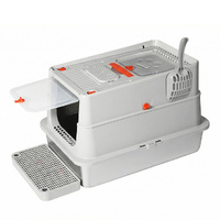 Pawz Stainless Steel Cats Litter Box Hooded High Enclosed Large Kitty Toilet