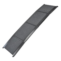 Furtastic Dog Ramp For Cars Pet Ramp For Puppy Medium Dogs Old Dogs & Cats Non-slip Felt Surface Aluminium Frame Folding Portable Safety Pet Stairs