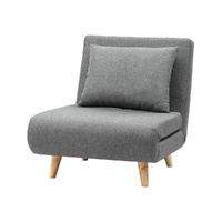 Artiss Sofa Bed Convertible Couch Recliner Lounge Chair Linen Grey