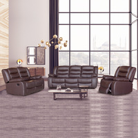 Fantasy Recliner PU Leather 3R+2R+1R Brown