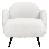 Sofa Chair Fleece Upholstered Single White - Model-5B2F2D