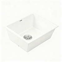 Cefito Kitchen Sink 55x45cm Granite Stone Sink Single Bowl White