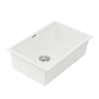 Cefito Kitchen Sink 70x45cm Granite Stone Sink Single Bowl White