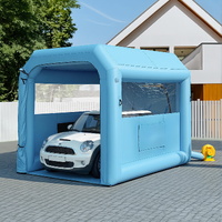 Giantz Inflatable Paint Booth 2.5X2.5X3M Inflatable Spray Booth with 550W Powerful Blower and Air Filter System, Round Roof with Light Hook, for Paint