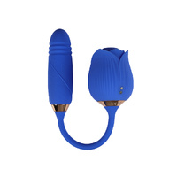 Rose Vibrator Sucking Thrusting Blue - Model-94EA66
