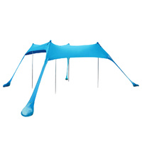 Beach Tent Camping Canopy 4-6 Person Family Sun Shade Shelter 300x300cm Blue - Model-D80E71
