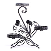 Plant Stand Outdoor Indoor Metal Black - Model-226795