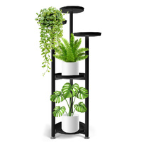 Plant Stand Outdoor Indoor Flower Black Large - Model-C6B6D2