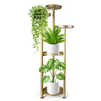 Plant Stand Outdoor Indoor Flower Gold Large - Model-5A9CC1