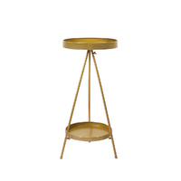 Plant Stand 2 Tiers Outdoor Indoor Gold Medium - Model-A3C7C2
