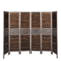 Room Divider 6 Panel Folding Brown - Model-FCAAC7