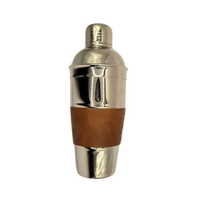 Verona  Cocktail Shaker - 700ml Nickel-Plated Bar Shaker with Leather Grip | Silver