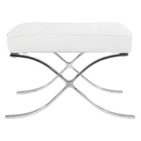 White Barcelona Ottoman - Classic Version - Replica