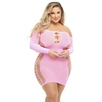Pink Lipstick Diamond Drippin Dress Black - Pink - Queen