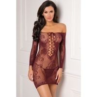 Rene Rofe Sexy Tie Breaker Long Sleeve Dress - Burgundy
