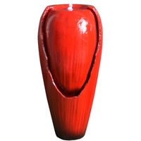 Samland 82CM BROKEN JAR WATER FEATURE FOUNTAIN WITH LED LIGHT RED