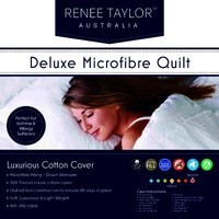 600 GSM Deluxe High Loft Quilt With Cotton Cover Premium Microfiber Filling by Renee Taylor Queen
