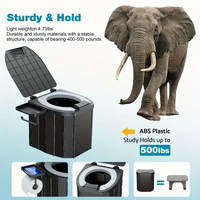 Portable folding toilets with PU seat cushions and portable toilets with covers, suitable for RVS, cars, camping and hiking