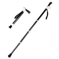 Lightweight Foldable Walking Cane: Adjustable Dual-Mode (T/Grip) Stick – 0.26kg, Portable for Daily/Hiking Use