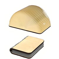 Christmas giftsRechargeable LED Book Night Light: Creative Folding Wooden Lamp with Magnetic Design for Bedrooms & Gifting(Maple Leaf White,XL)