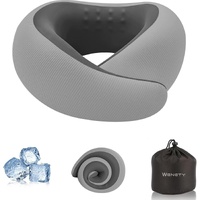 Travel Pillows for Airplanes,Memory Foam Neck Pillow for Traveling,Smooth & Cooling Fabric Plane Pillow for Long Flight,Ideal for Travels,Airplanes,Of