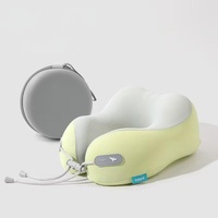 Cooling Memory Foam Neck Pillow for Travel-U-Shaped Ergonomic Travel Pillow for Adults,Flight Neck Pillow with Portable Case,Breathable Ice Silk Cover