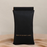 Christmas gift Premium Leather Eyeglass Case with Spring Closure - Multiple Color Options - Refined Craftsmanship（Black）