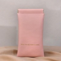 Christmas gift Premium Leather Eyeglass Case with Spring Closure - Multiple Color Options - Refined Craftsmanship（Rosy Pink）