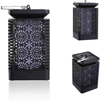 4-Pack Solar Garden Stake Light with Floral Pattern: 12 LED Outdoor Decorative Light with Multiple Mounting Options