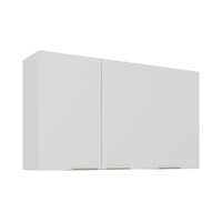 White Flat Pack DIY Steel Kitchen Wall Cabinet with 3 Doors + 2 Shelves - Renova