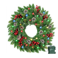 Pre-Lit Christmas Wreath With Led Lights