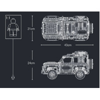 Technical Rover Defender Collector'S Building Blocks Set