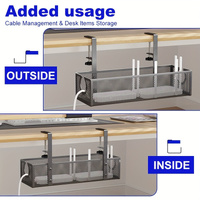 No-Drill Wire Organizer Under-Desk Cable Tray