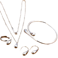 Women's Silver Needle Jewelry Set (4 pcs)