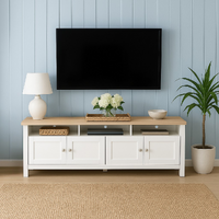 Noosa Entertainment Unit White and Oak 4 Doors and 3 spaces