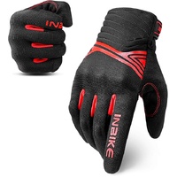 Breathable Mesh Motorcycle Gloves Touchscreen with TPR Palm Pad Hard Knuckle-Red-XXLarge