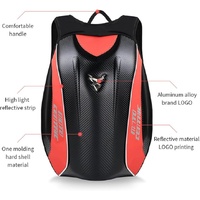 Motorcycle Backpack Waterproof Carbon Fiber-Red