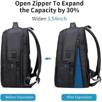 27L Laptop Backpack for Men–USB & Type-C Charging Port, Water-Resistant, Fits 18" Laptop, Expandable, Perfect for Office and Travel-Grey