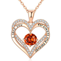 18K Rose Gold Necklaces for Women, 925 Sterling Silver Gifts for Mothers Day, Jewelry for Wife Mom Her Girlfriend, Birthstone Diamond Necklace for Bir